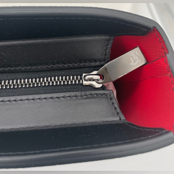 NEW CHRISTIAN LOUBOUTIN CABATA BLACK LEATHER ZIP TOTE SHOULDER BAG NWT AUTHENTIC - Picture 9 of 14